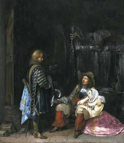 Gerard ter Borch the Younger The messenger, known as The unwelcome news Norge oil painting art